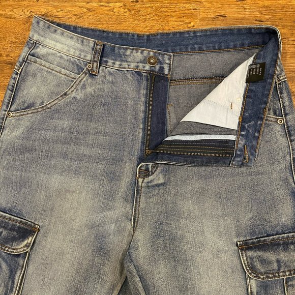 Vintage Y2K Play Bigg Blue Baggy Cargo Skater Jnco Style Denim Jeans Men's 36x32 - Picture 4 of 11